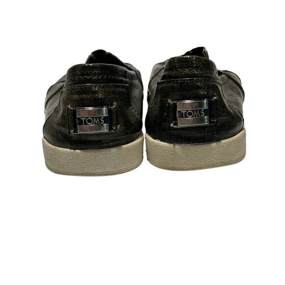 TOMS Womens 7 Avalon Olive Green
Waxed Canvas Patent Linen Slip On Loafers - Picture 7 of 13